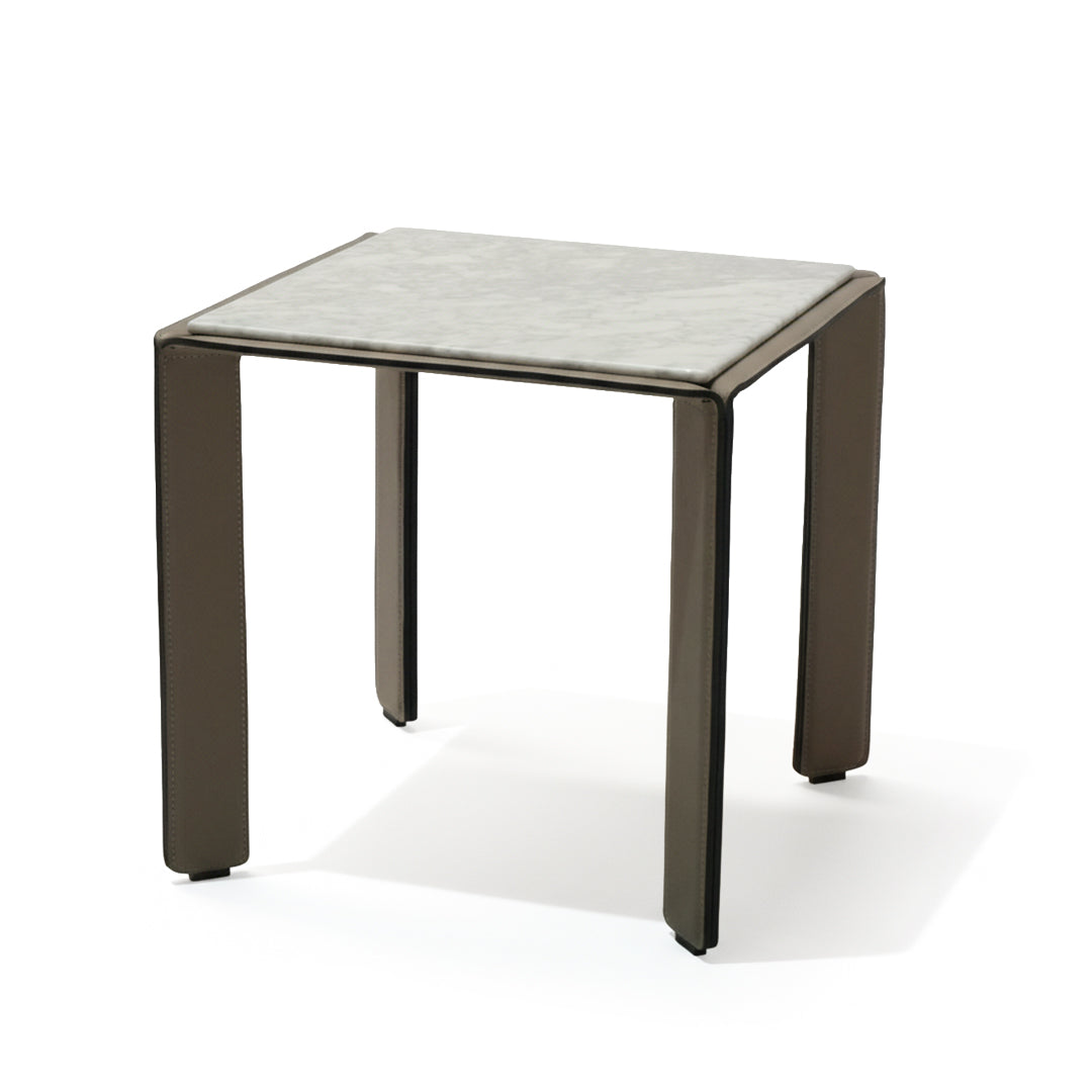 Natural Bianco Carrara Venato Marble Side Table CH-1111S