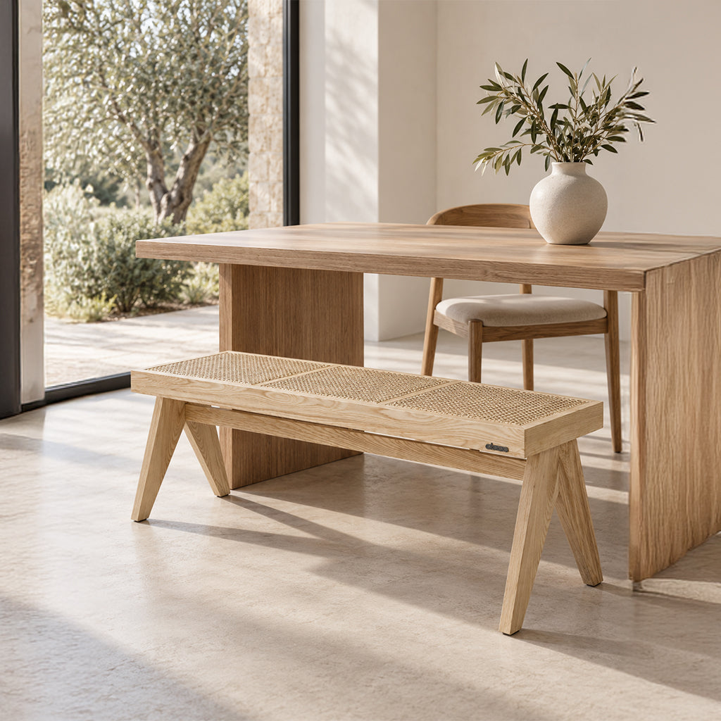 Pre-order 55 Days Delivery Natural Oak with Natural Wood Bench MLL-WB01