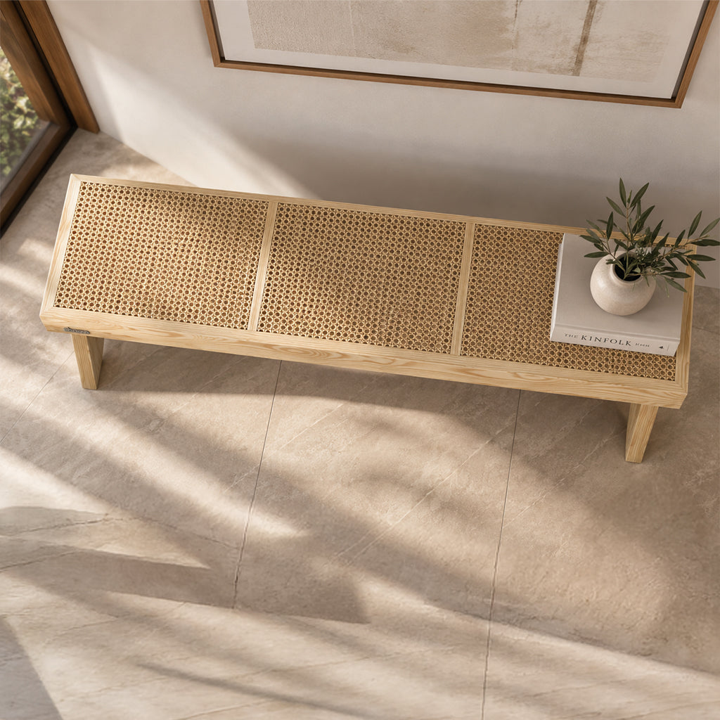 Pre-order 55 Days Delivery Natural Oak with Natural Wood Bench MLL-WB01