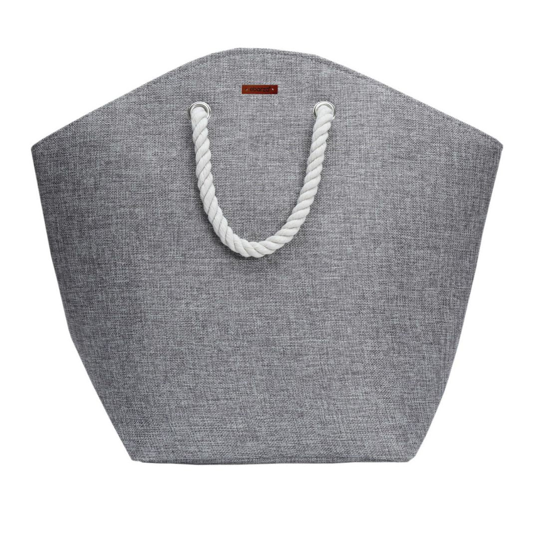 Ofoot shopping basket by BEACON, gray woven basket with handles, ideal for carrying groceries or household items.