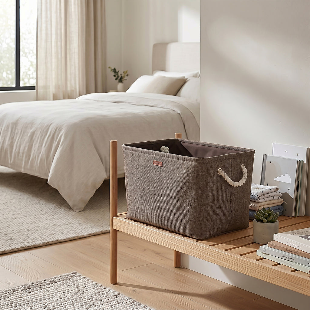Ofoot storage basket by BEACON, made of durable material, shown in a neutral color, ideal for organizing household items.
