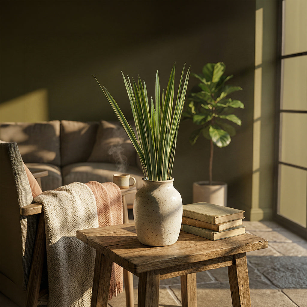 Artificial Beaucarnea recurvata plant, 59cm tall, with long, curved leaves, designed by BEACON, realistic and vibrant.