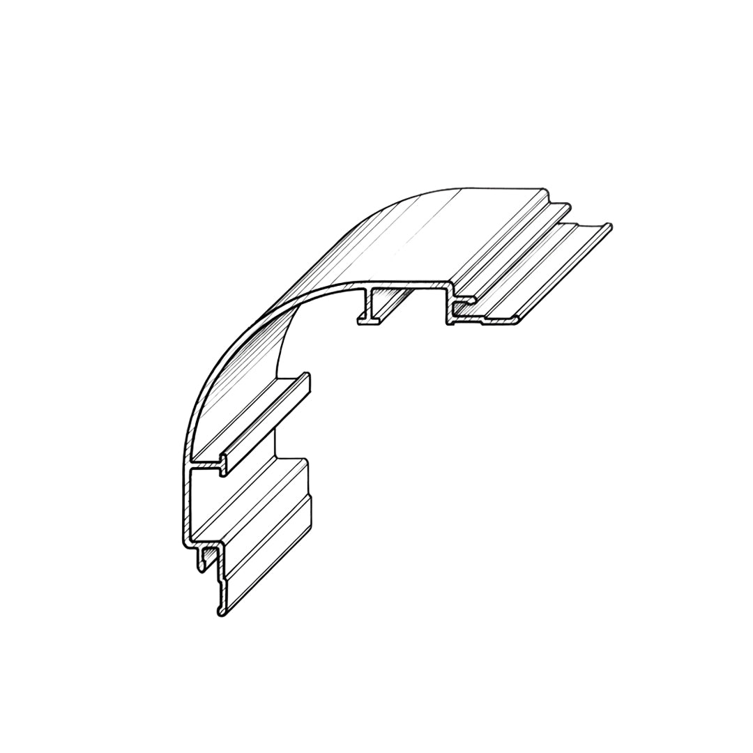 320H-ALUMINUM PROFILE- DESIGN SHAPE: Outcorner trim  COLOUR : Brown Oak BP-106Y