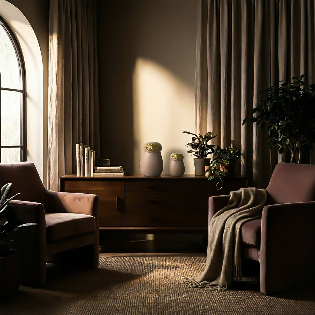 Ceramic owl-shaped jar vase by BEACON, with a smooth glazed finish, ideal for decorative or storage purposes.