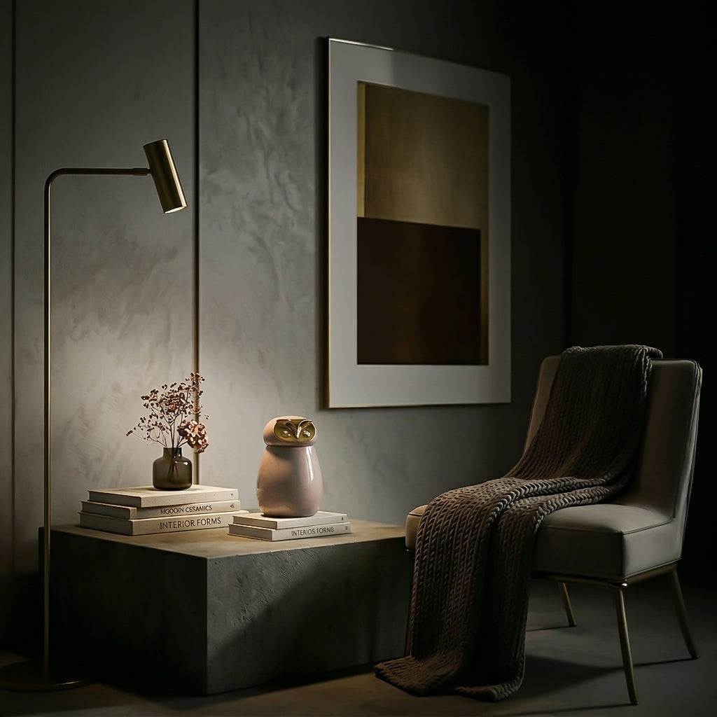 Ceramic owl-shaped jar vase by BEACON, featuring detailed owl design and smooth finish, perfect for decorative display.