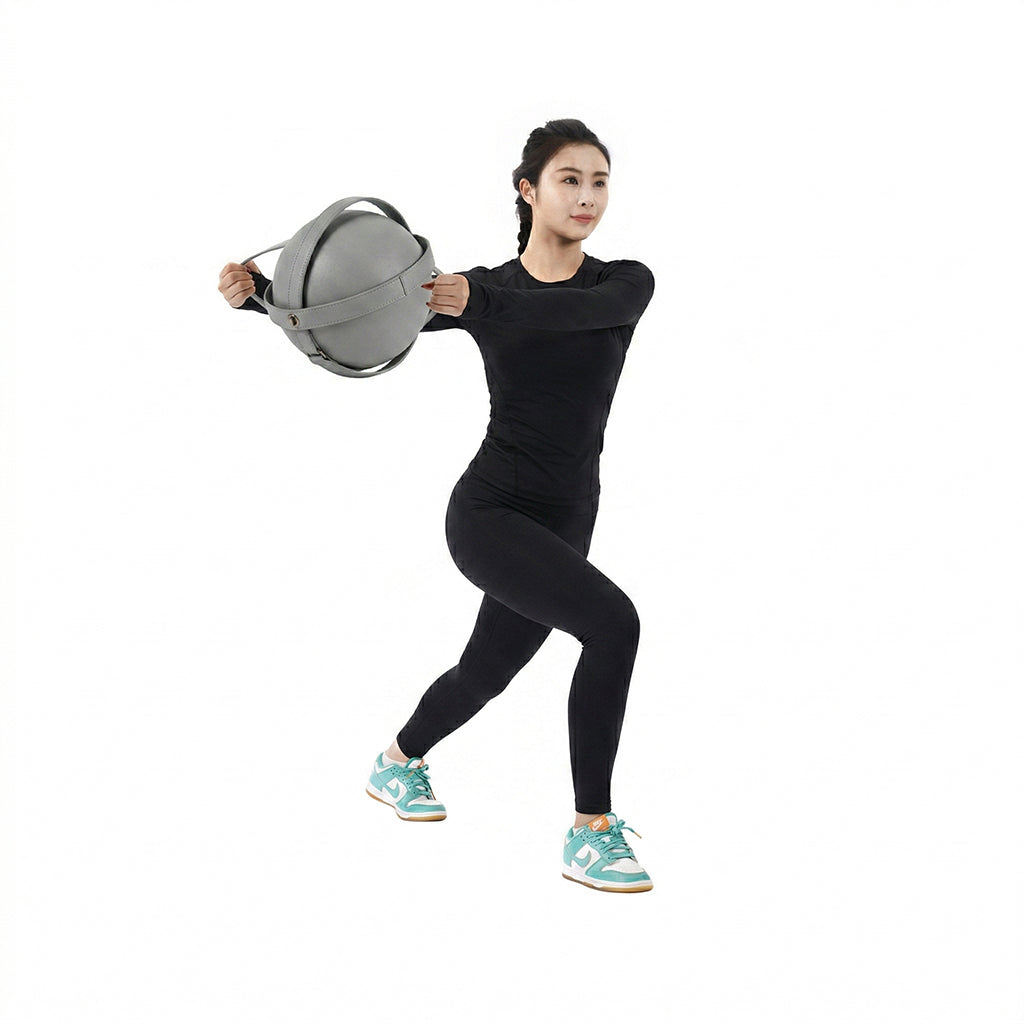 BEACON PVC leather body ball for gym workouts, ZD-XTQ model, durable PVC material, shown on a gym floor.