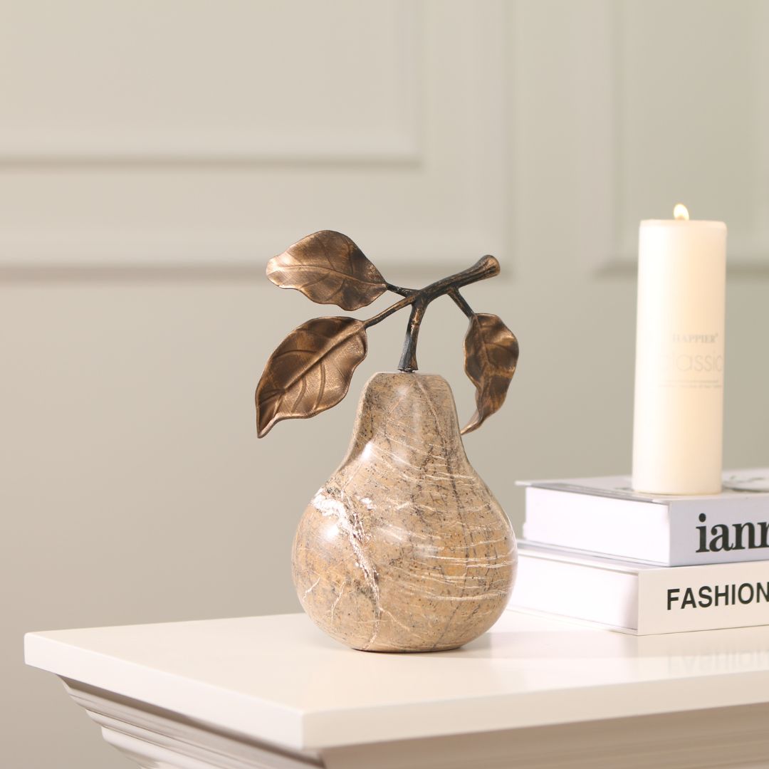 Pre-order 15 Days Delivery Pear Sculpture KA5167B -  Home Decor Figurines - ebarza Furniture UAE | Shop Modern Furniture in Abu Dhabi & Dubai - مفروشات ايبازرا في الامارات | تسوق اثاث عصري وديكورات مميزة في دبي وابوظبي
