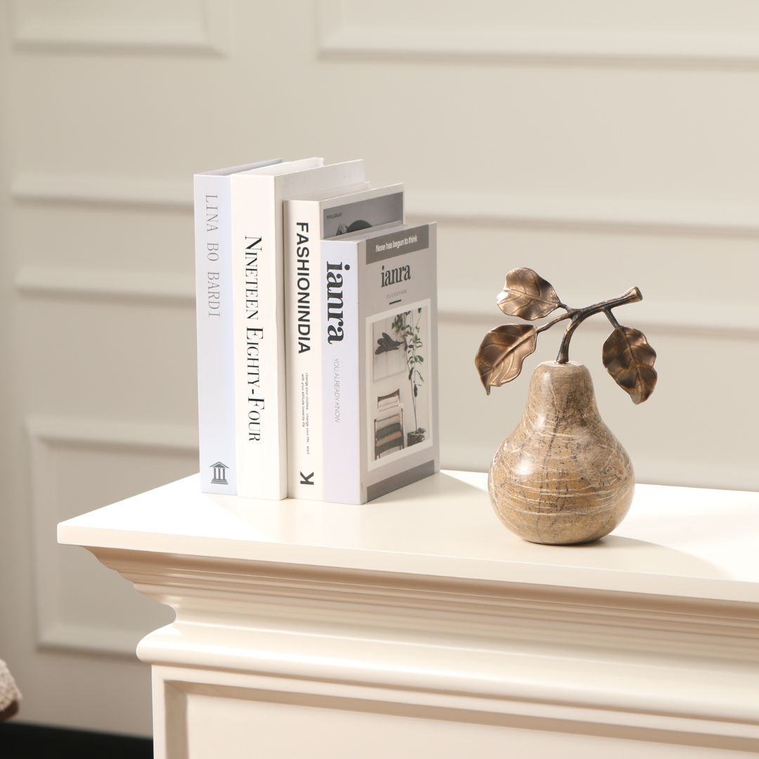 Pre-order 15 Days Delivery Pear Sculpture KA5167B -  Home Decor Figurines - ebarza Furniture UAE | Shop Modern Furniture in Abu Dhabi & Dubai - مفروشات ايبازرا في الامارات | تسوق اثاث عصري وديكورات مميزة في دبي وابوظبي
