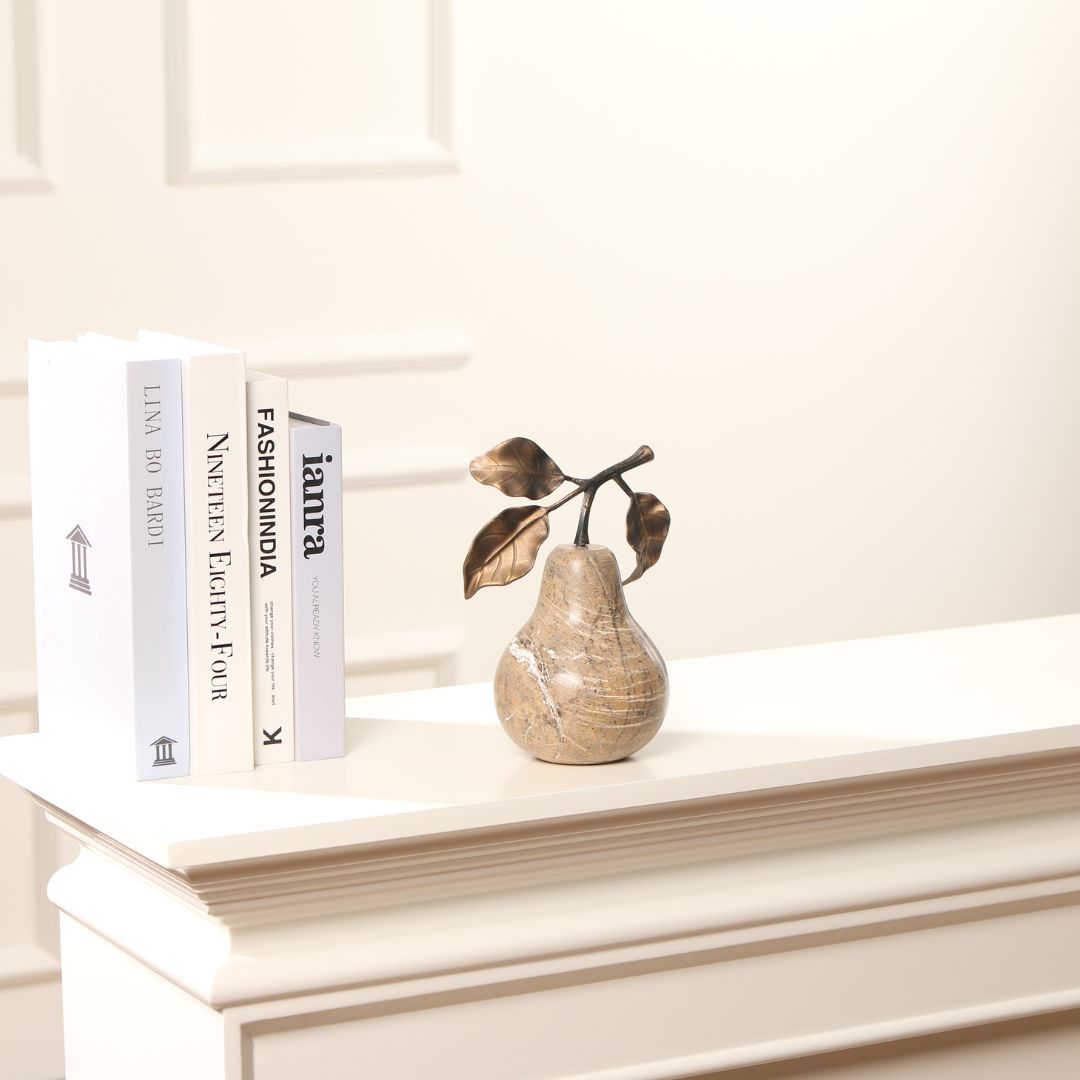 Pre-order 15 Days Delivery Pear Sculpture KA5167B -  Home Decor Figurines - ebarza Furniture UAE | Shop Modern Furniture in Abu Dhabi & Dubai - مفروشات ايبازرا في الامارات | تسوق اثاث عصري وديكورات مميزة في دبي وابوظبي