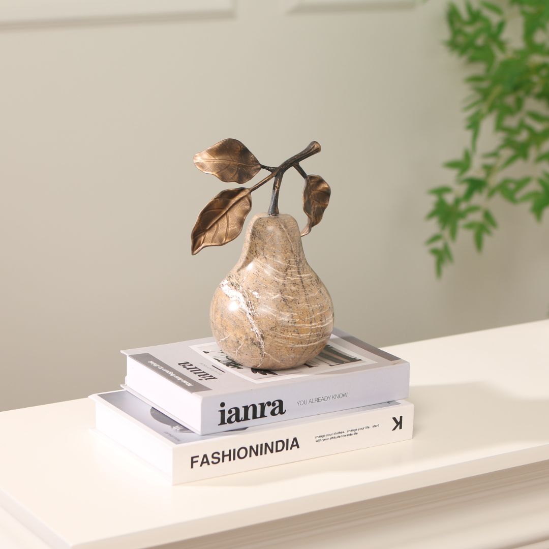 Pre-order 15 Days Delivery Pear Sculpture KA5167B -  Home Decor Figurines - ebarza Furniture UAE | Shop Modern Furniture in Abu Dhabi & Dubai - مفروشات ايبازرا في الامارات | تسوق اثاث عصري وديكورات مميزة في دبي وابوظبي