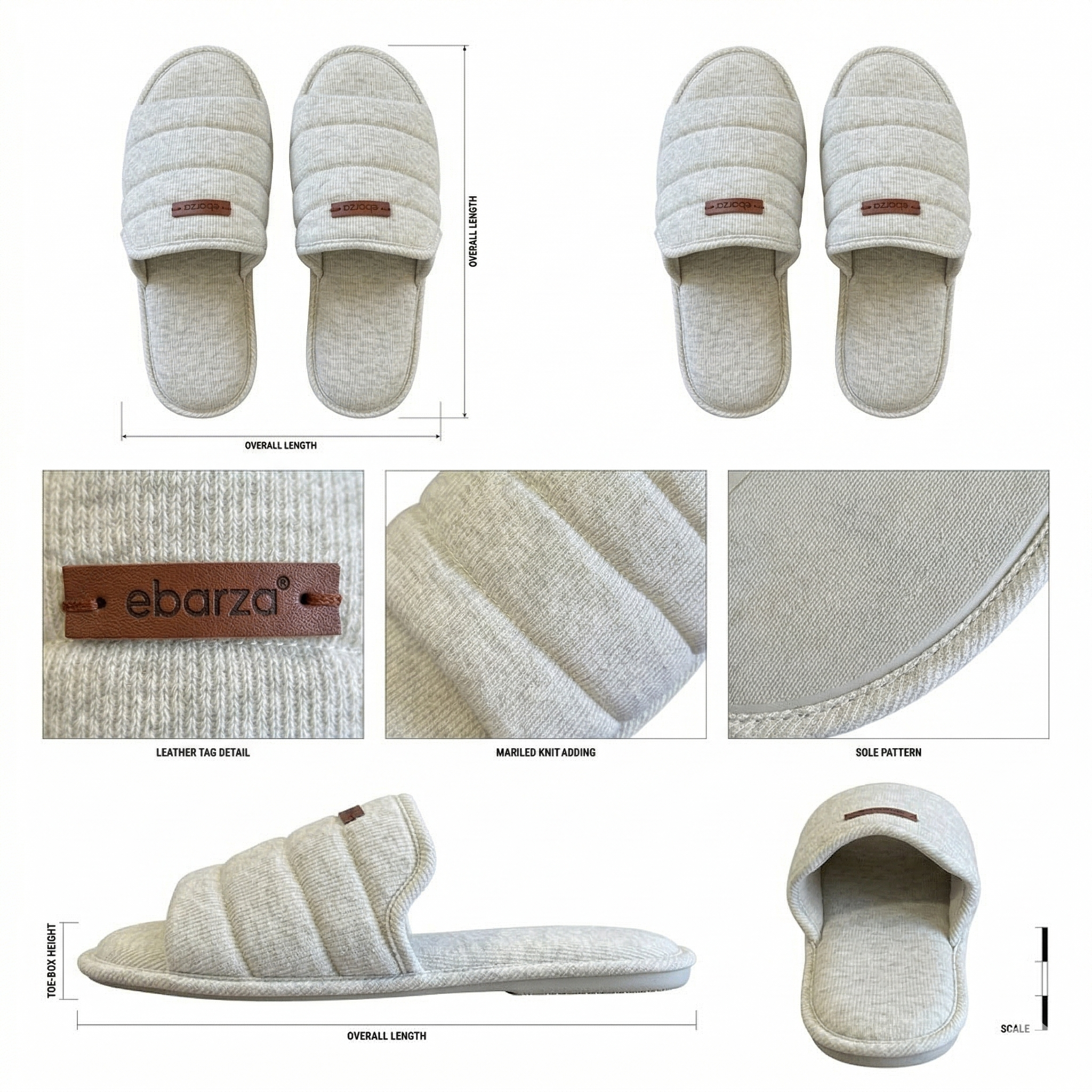Beige Pebble Men slippers by BEACON featuring a soft, textured design and slip-on style for comfortable indoor wear.