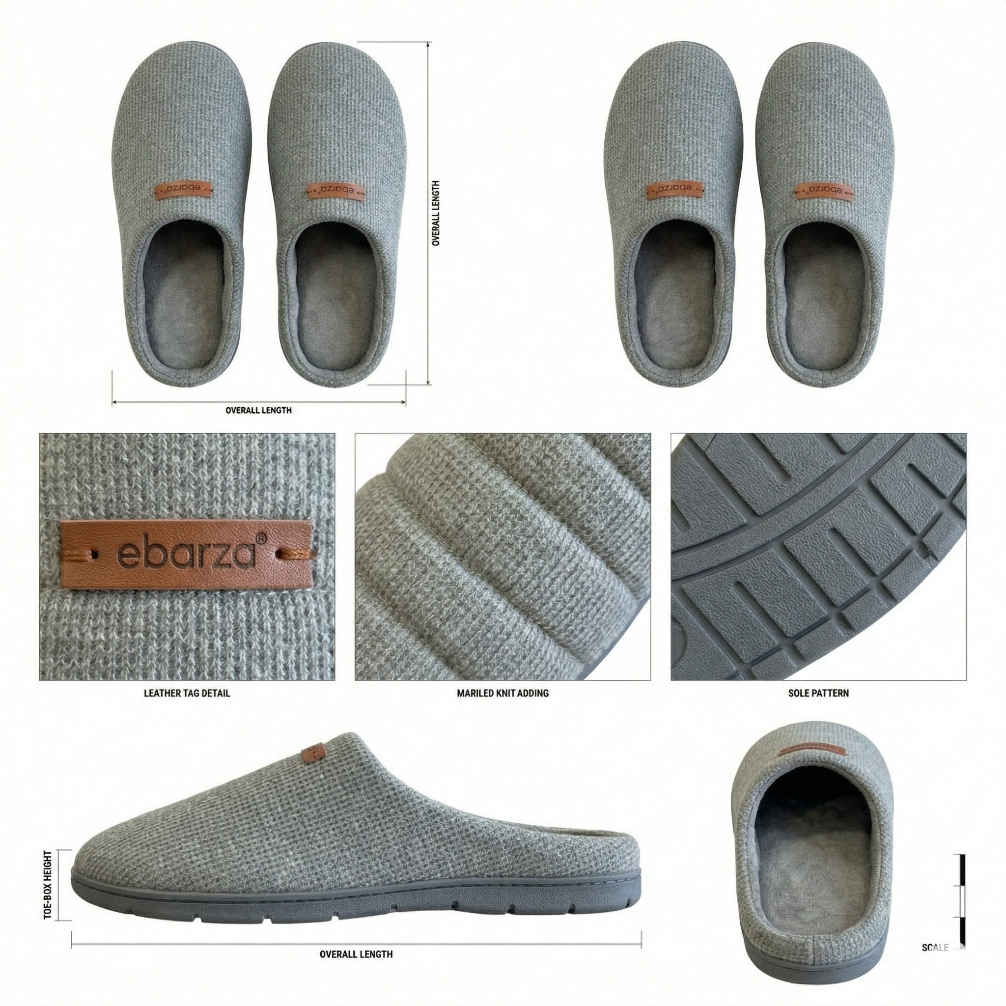 Charcoal grey Pebble Men slippers by BEACON, featuring a soft, comfortable design ideal for indoor wear.