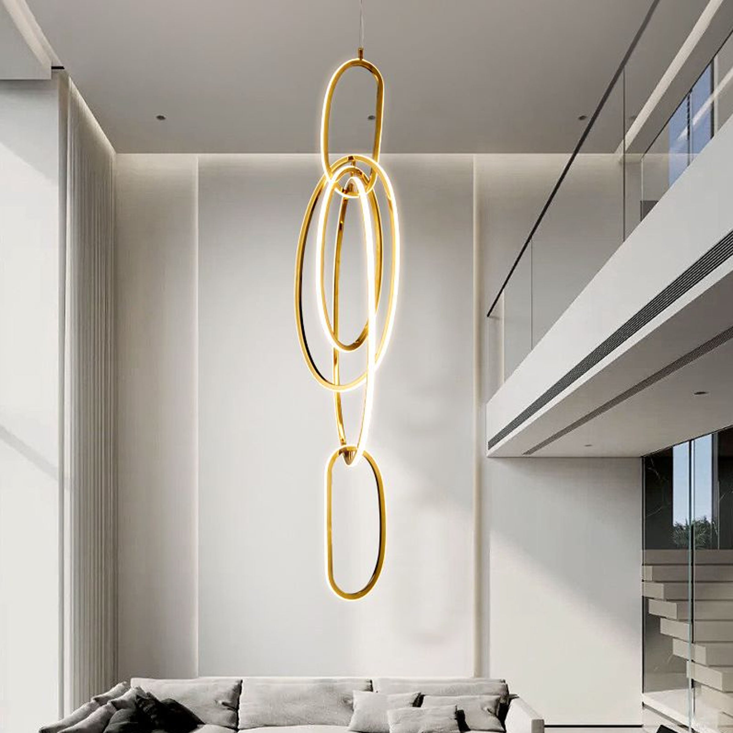 Cosmic Rings Golden Pendant Lamp CY-DD-1047 -  Pendant Lamps | الحلقات الكونية الذهبية مصباح معلق - ebarza Furniture UAE | Shop Modern Furniture in Abu Dhabi & Dubai - مفروشات ايبازرا في الامارات | تسوق اثاث عصري وديكورات مميزة في دبي وابوظبي