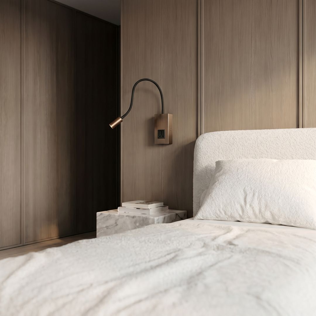 Tail Hotel Style Headboard/ Wall Reading Lamp Tail-Ez-WL(S)-28AB