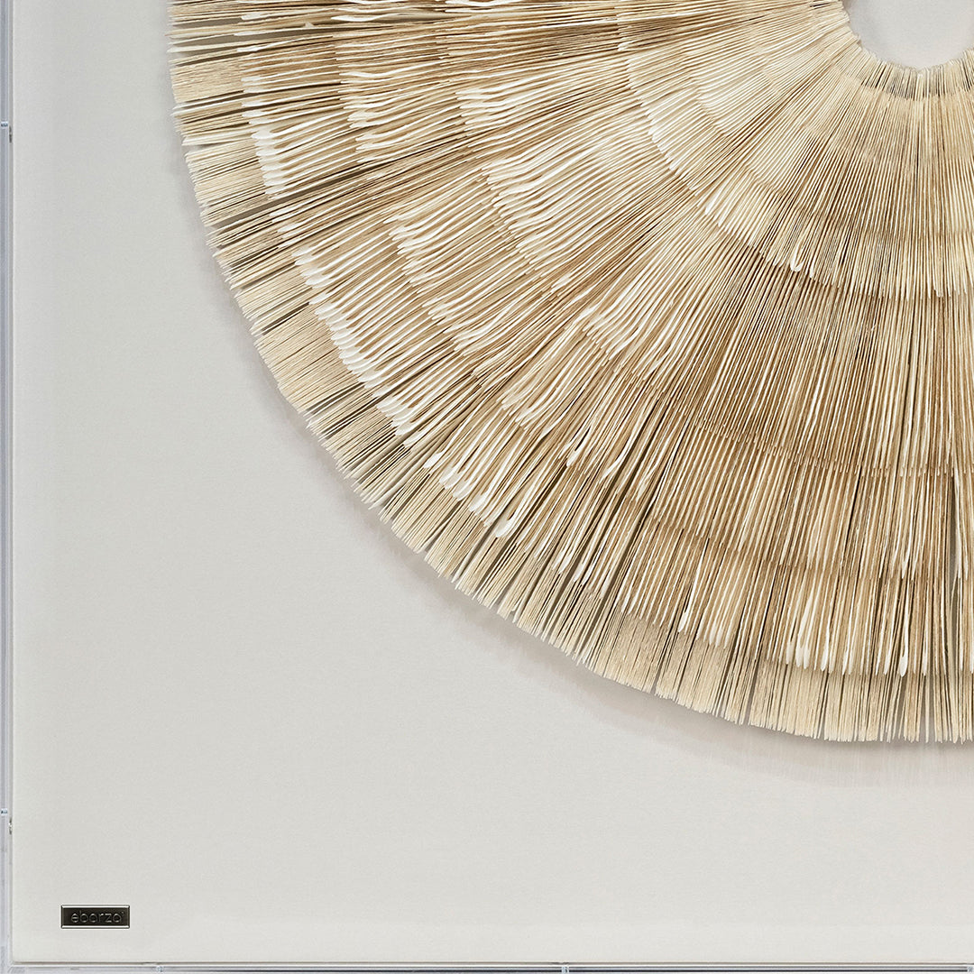 Handmade wall art painting by BEACON featuring abstract design, measuring 80x120 cm, displayed on a neutral wall.