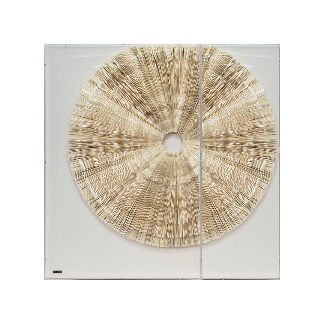 Handmade wall art painting with abstract design in warm tones, measuring 80x120 cm, by BEACON (TYDG).