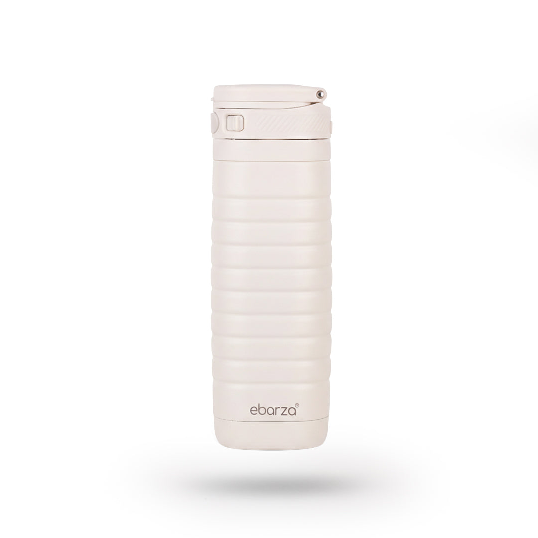 White 380ml Alhayat bottle by BEACON, sleek drinkware with a smooth surface and compact design for everyday use.