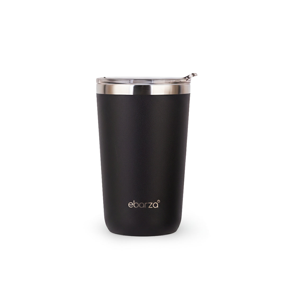 Black Mesa Travel Mug 590ML from BEACON, featuring a sleek design and spill-proof lid for on-the-go drinkware.