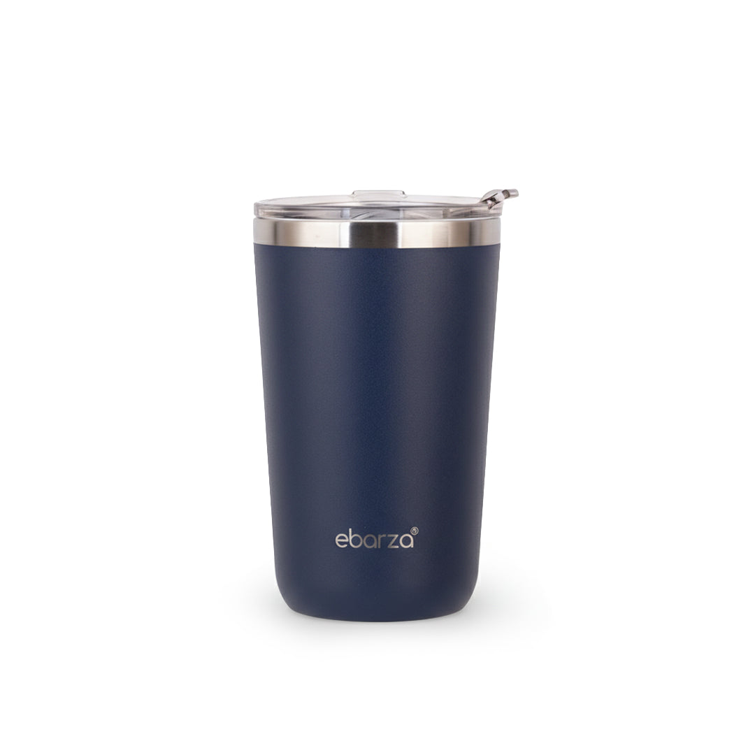 BEACON Mesa 590ML travel mug, blue drinkware with lid and handle, ideal for hot and cold beverages on the go.