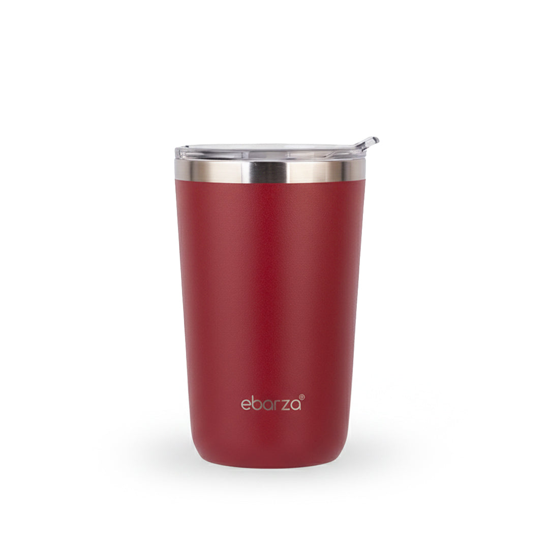 Red Mesa Travel Mug 590ML by BEACON, durable drinkware with a spill-resistant lid, ideal for on-the-go beverages.