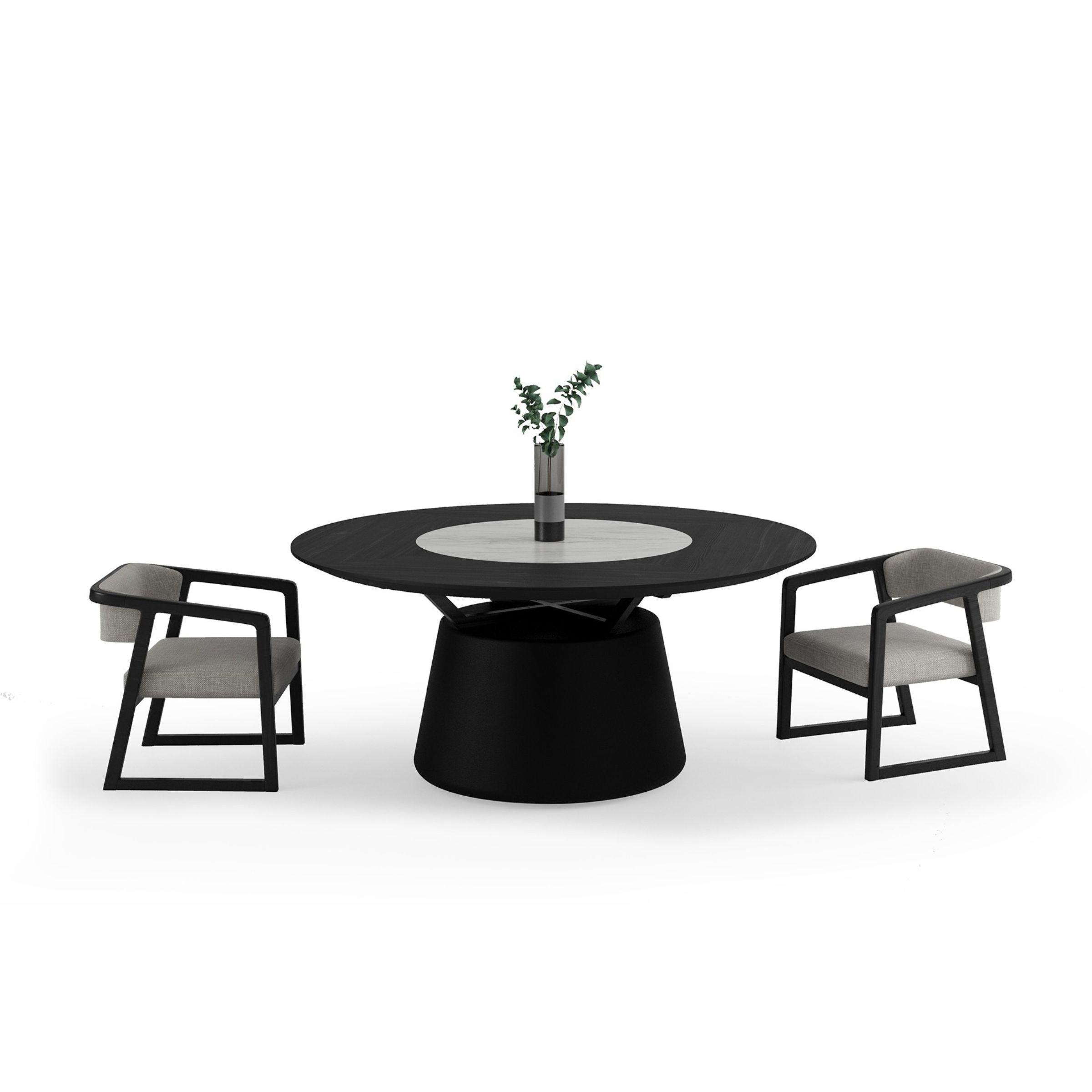 Collect Grey Round Dining Table 190cm YLCG-DTR190 -  Dining Tables | طاولة طعام مستديرة رمادية 190 سم - ebarza Furniture UAE | Shop Modern Furniture in Abu Dhabi & Dubai - مفروشات ايبازرا في الامارات | تسوق اثاث عصري وديكورات مميزة في دبي وابوظبي