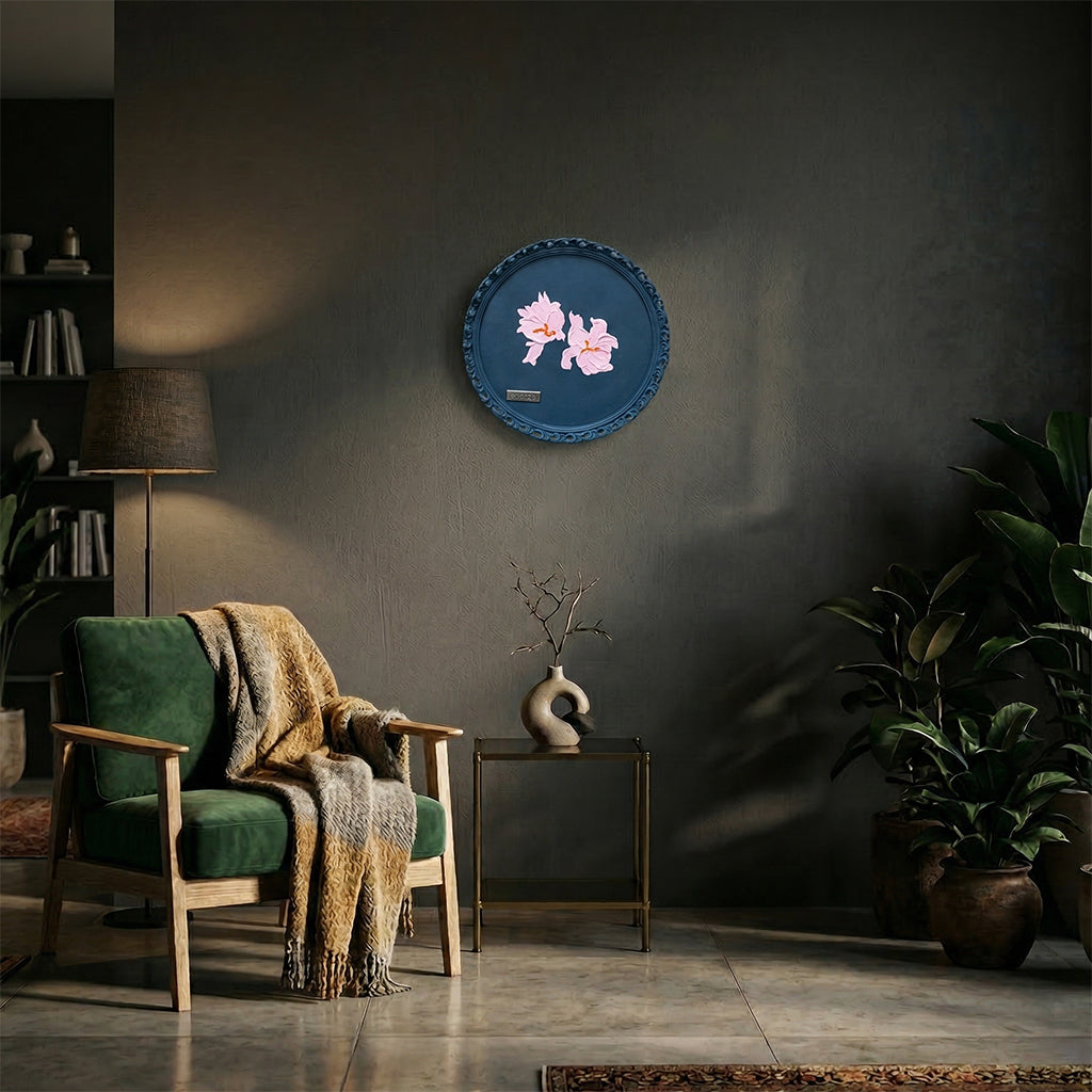 Profondo handmade wall painting by BEACON, 28.5cm square art painting with vibrant abstract design on canvas.