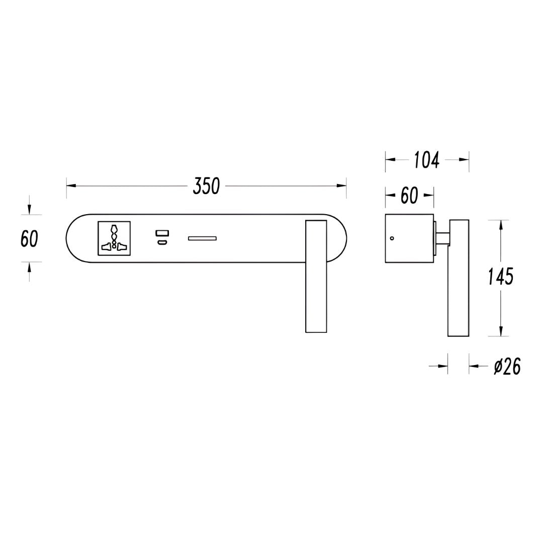 Reading Hotel Style Headboard/ Wall Reading Lamp Reading-Ez-WL(R)-28AB