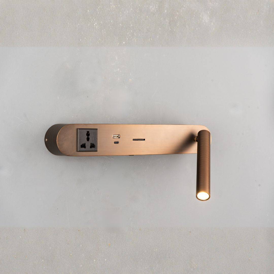 BEACON wall reading lamp with hotel-style headboard design, mounted on a wall, providing focused reading light.