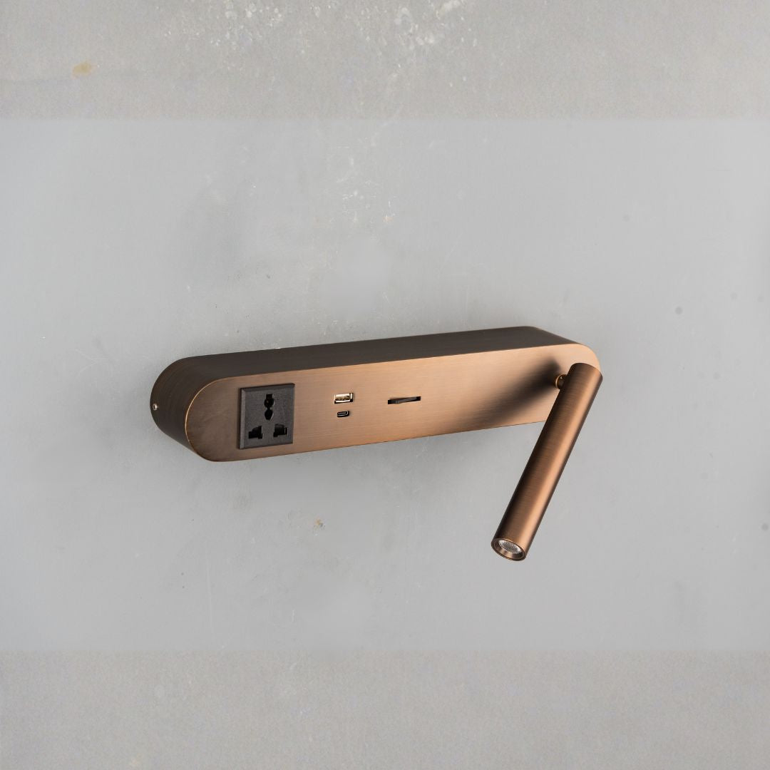 BEACON wall reading lamp with hotel-style headboard design, adjustable wall-mounted lamp for bedside reading.
