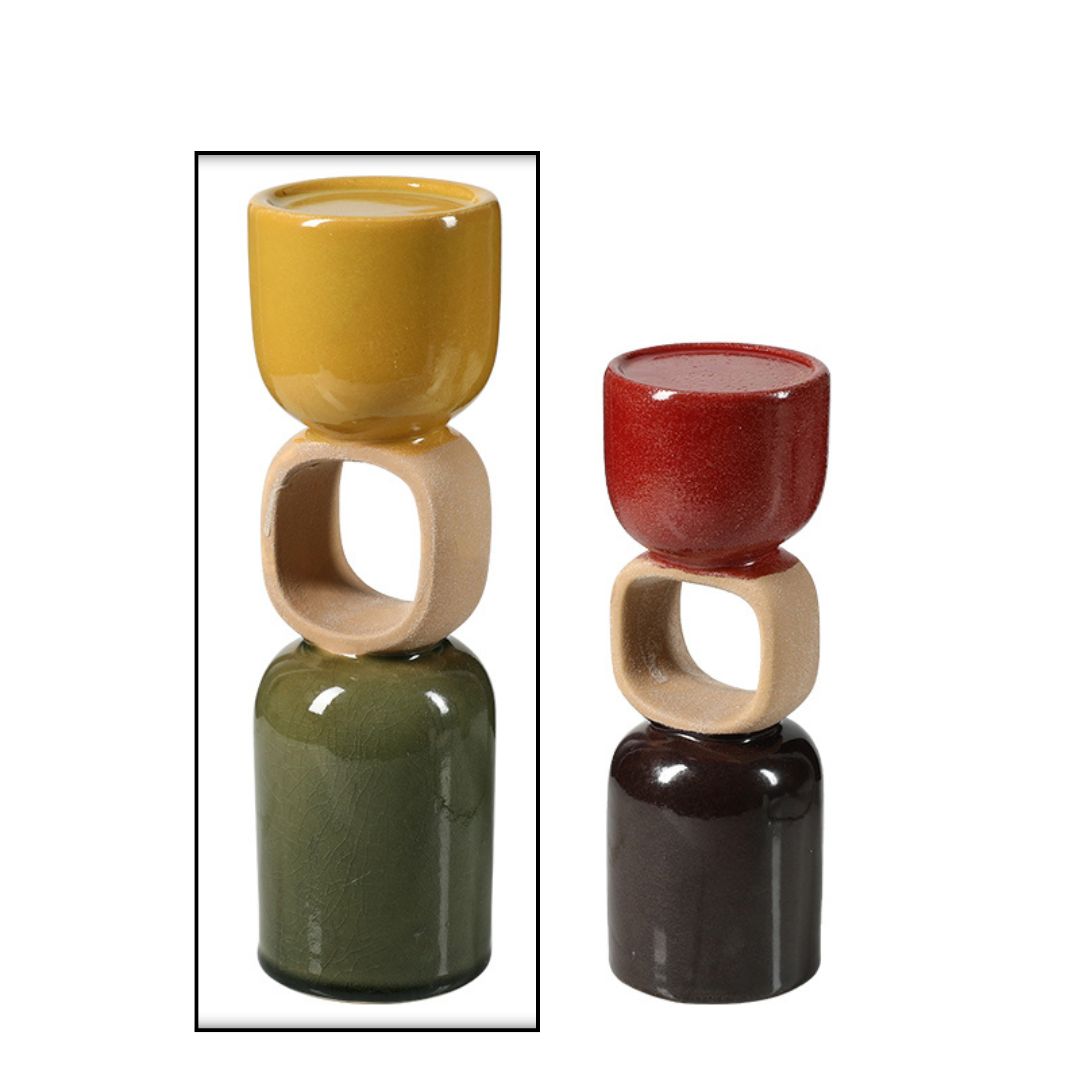 Pre-order 45 Days Delivery Ring Ceramic Candle Holder-A FF-D25090A -  Candle Holders - ebarza Furniture UAE | Shop Modern Furniture in Abu Dhabi & Dubai - مفروشات ايبازرا في الامارات | تسوق اثاث عصري وديكورات مميزة في دبي وابوظبي