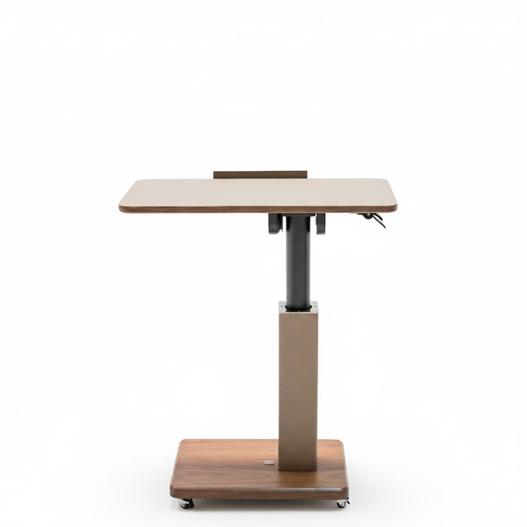 BEACON Rise Lifting Platform Side Table BNY-637 showing adjustable height and modern wooden finish