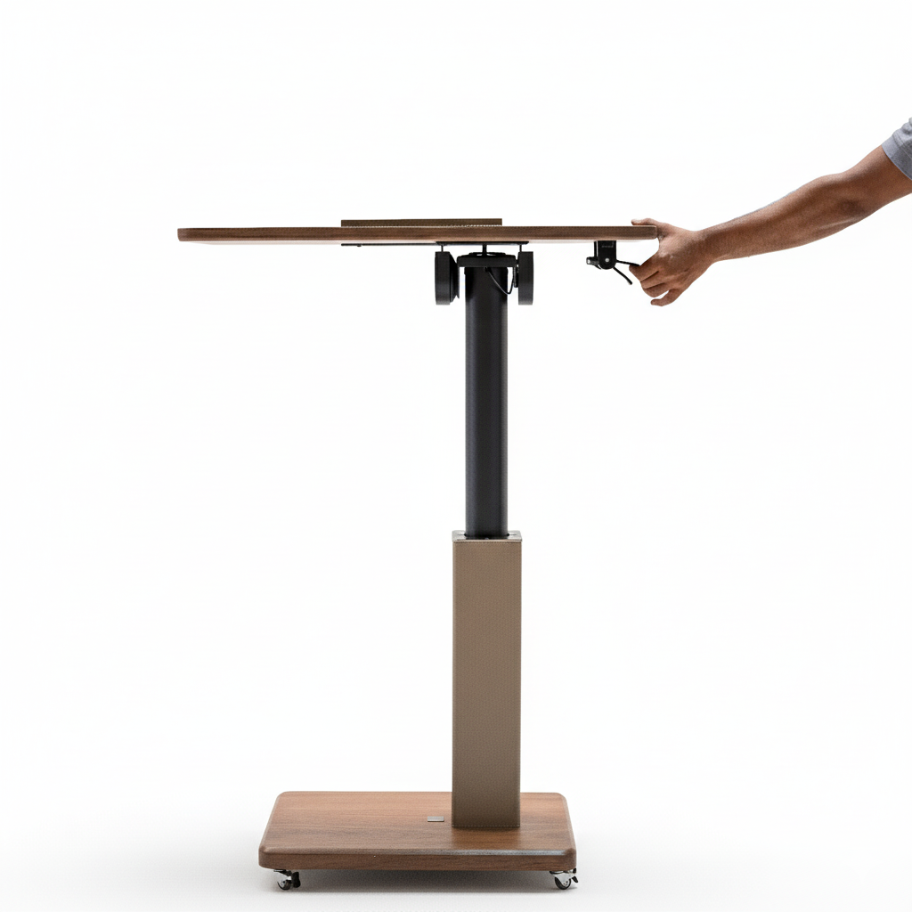 BEACON Rise Lifting Platform Table BNY-637 side table with adjustable height and modern design, shown in a well-lit room setting.