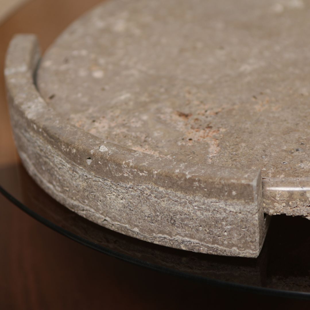 Pre-order 15 Days Delivery Round WAM BEIGE Marble Tray KC5041 -  Trays - ebarza Furniture UAE | Shop Modern Furniture in Abu Dhabi & Dubai - مفروشات ايبازرا في الامارات | تسوق اثاث عصري وديكورات مميزة في دبي وابوظبي