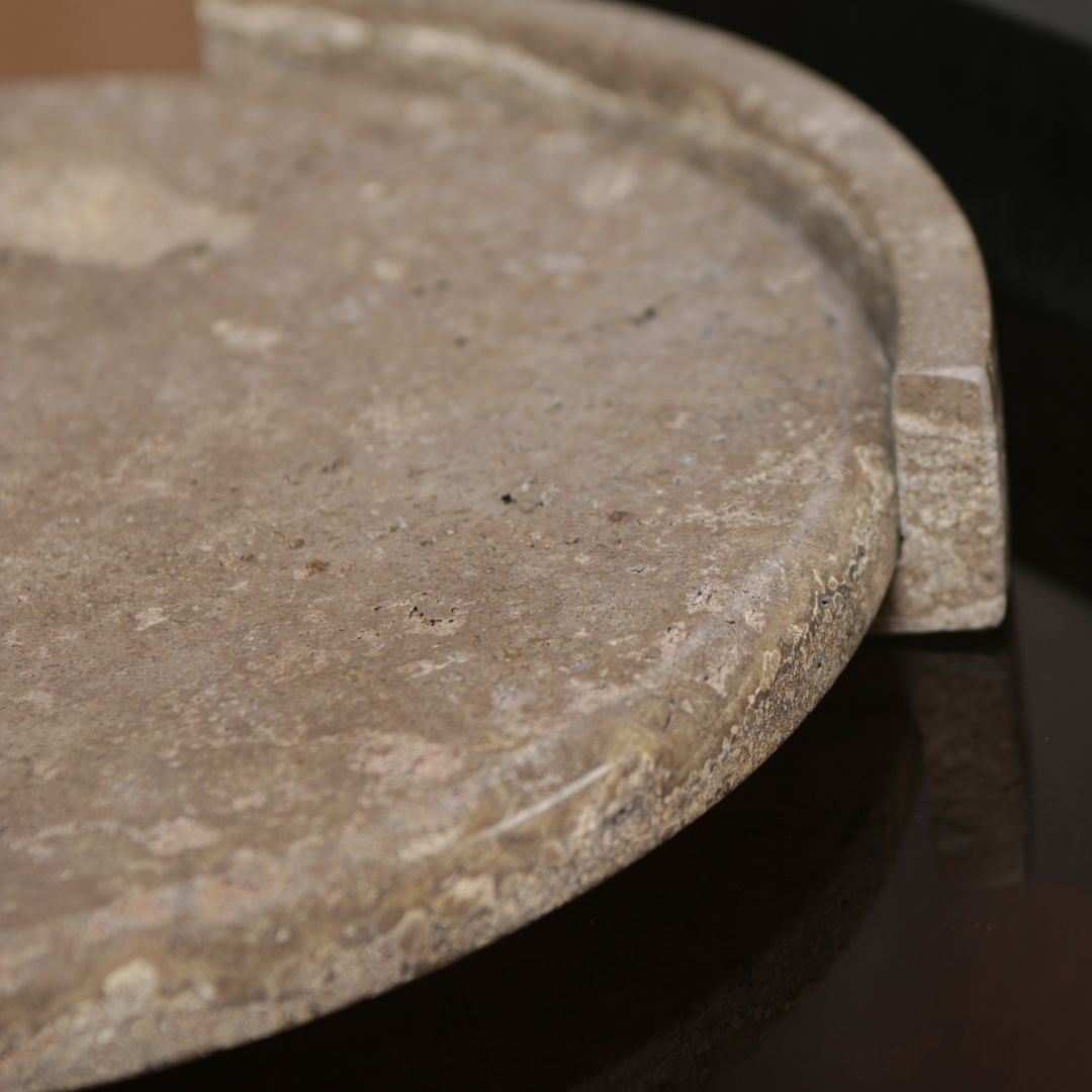 Pre-order 15 Days Delivery Round WAM BEIGE Marble Tray KC5041 -  Trays - ebarza Furniture UAE | Shop Modern Furniture in Abu Dhabi & Dubai - مفروشات ايبازرا في الامارات | تسوق اثاث عصري وديكورات مميزة في دبي وابوظبي