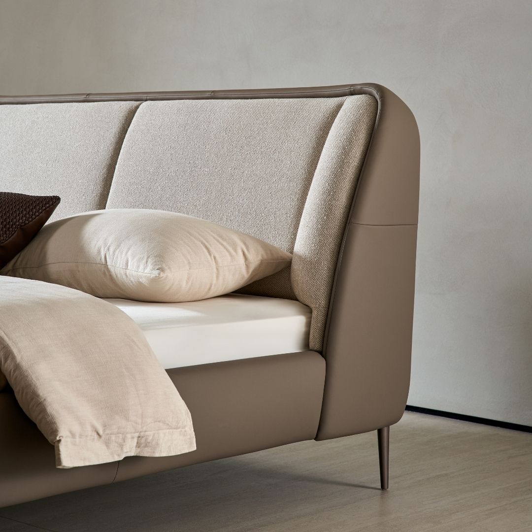 Rune King size bed frame by BEACON, featuring a sturdy wooden design with a high headboard and sleek finish.
