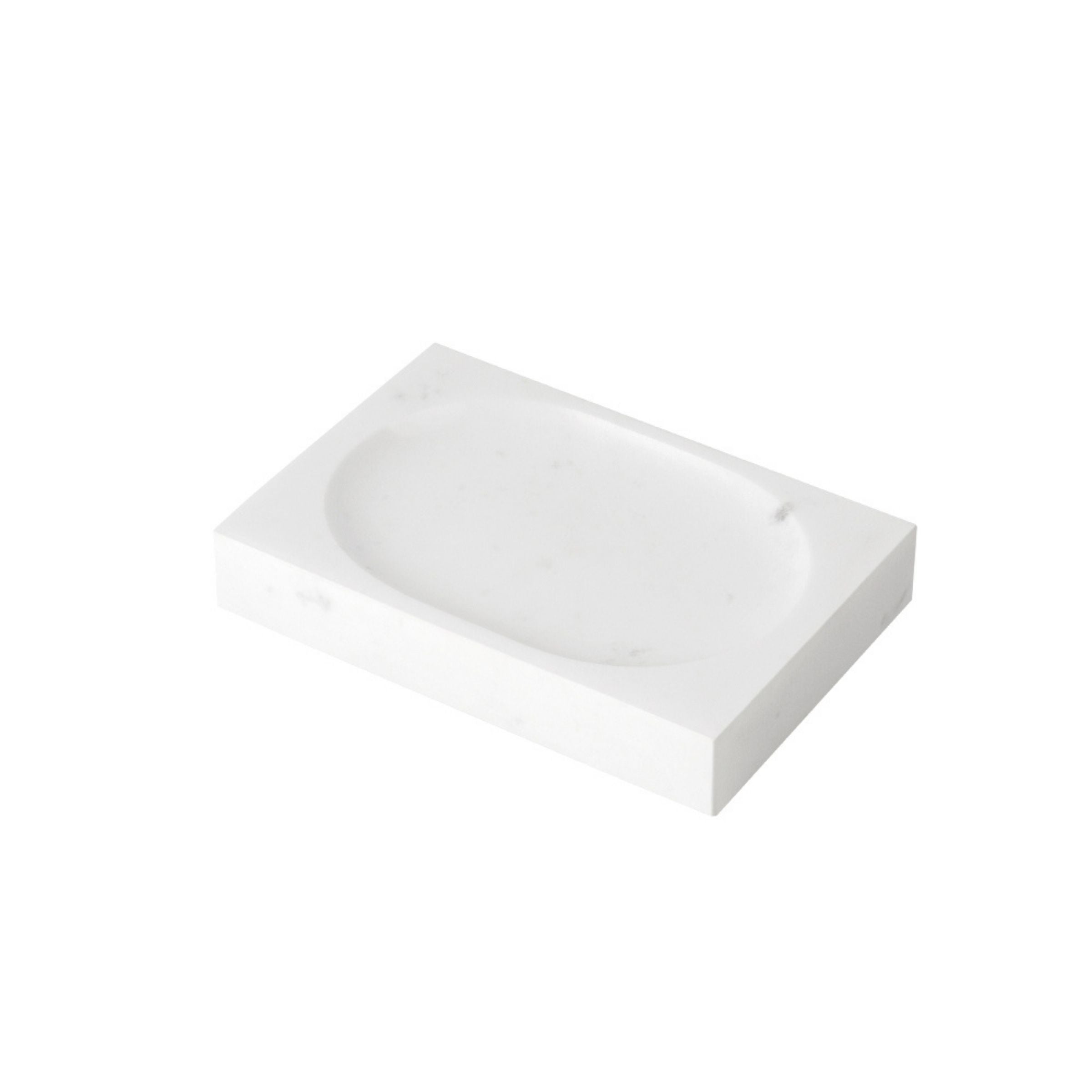 Jazz white marble rectangular soap dish SBK880-3 -  Bath Sets | طبق صابون مستطيل من الرخام الأبيض من جاز - ebarza Furniture UAE | Shop Modern Furniture in Abu Dhabi & Dubai - مفروشات ايبازرا في الامارات | تسوق اثاث عصري وديكورات مميزة في دبي وابوظبي