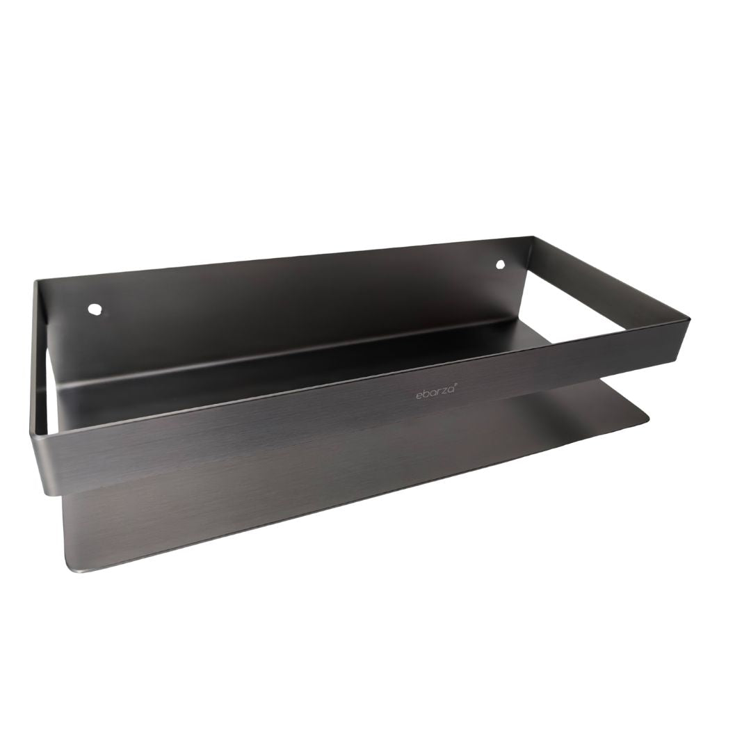 BEACON Aurex Shelf SY1039 towel hanger hooks mounted on a wooden shelf with towels hanging, showcasing organized bathroom storage.