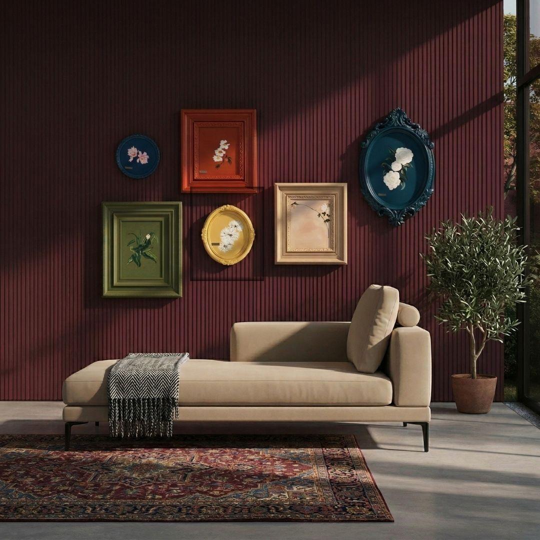 Handmade wall painting by BEACON, 35x38cm art piece with intricate brushwork and vibrant colors, designed for salon decor.