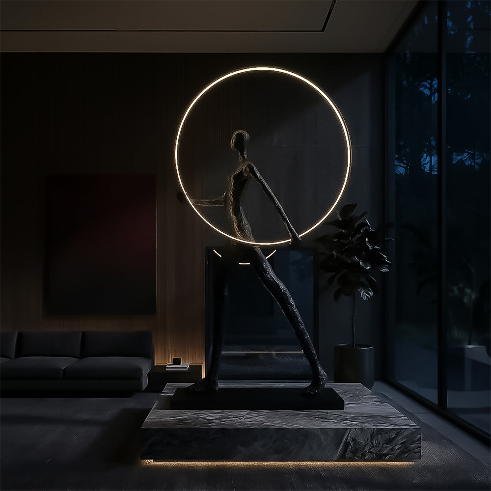 Space art fiberglass sculpture by BEACON, modern abstract artwork with sleek, textured surface and dynamic shape.