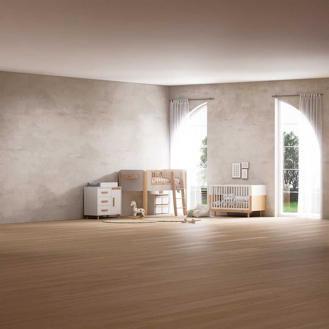 Scandi Baby Diaper Changing Station With Cabinet B-SC3DD/TEBH - B-CT/TE - B-SOLCP425