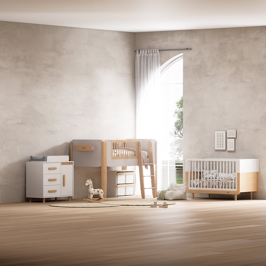 Scandi Baby Diaper Changing Station With Cabinet B-SC3DD/TEBH - B-CT/TE - B-SOLCP425