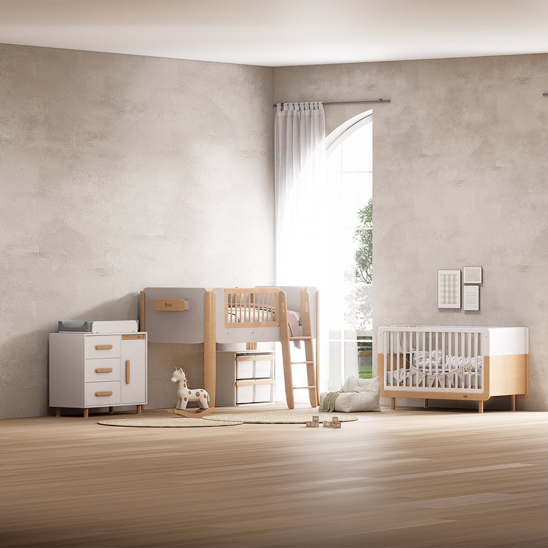 Scandi Baby Diaper Changing Station With Cabinet B-SC3DD/TEBH - B-CT/TE - B-SOLCP425