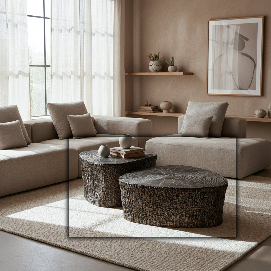 Set Of 2 Limba Brass Coffee Table Lmbr-Hw20