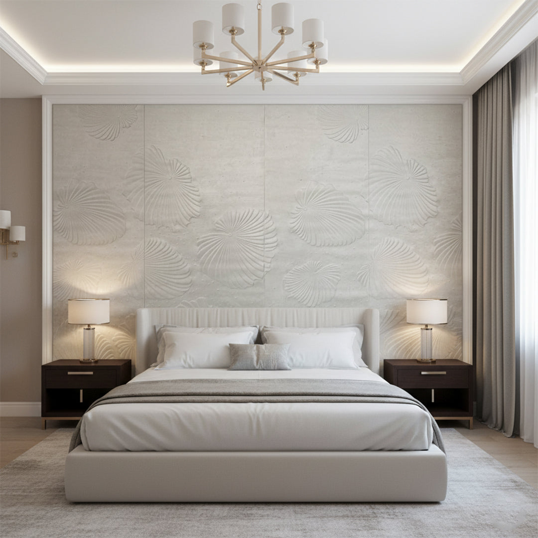 Set of 2 Lunar Bloom Textured Wall Fabric Wallcovering - 3MU-A14A/3MU-A14B -  Wallpapers - ebarza Furniture UAE | Shop Modern Furniture in Abu Dhabi & Dubai - مفروشات ايبازرا في الامارات | تسوق اثاث عصري وديكورات مميزة في دبي وابوظبي