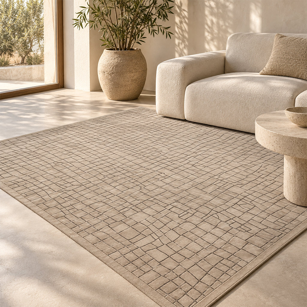 Pre-order 55 Days Delivery 300X200 Cm Sienna Cobblestone Hand Tufted Acrylic Carpet NR-006-3020