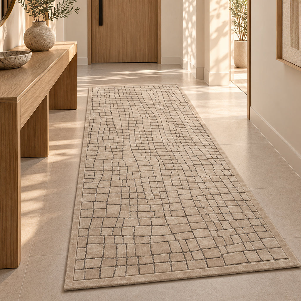 Pre-order 55 Days Delivery 350X100 Cm Sienna Cobblestone Hand Tufted Acrylic Carpet NR-006-3510
