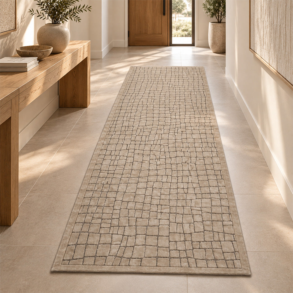 Pre-order 55 Days Delivery 350X100 Cm Sienna Cobblestone Hand Tufted Acrylic Carpet NR-006-3510
