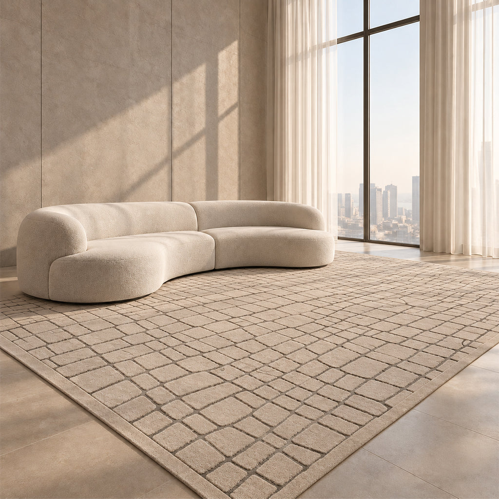 Pre-order 55 Days Delivery 450X300 Cm Sienna Cobblestone Hand Tufted Acrylic Carpet NR-006-4530