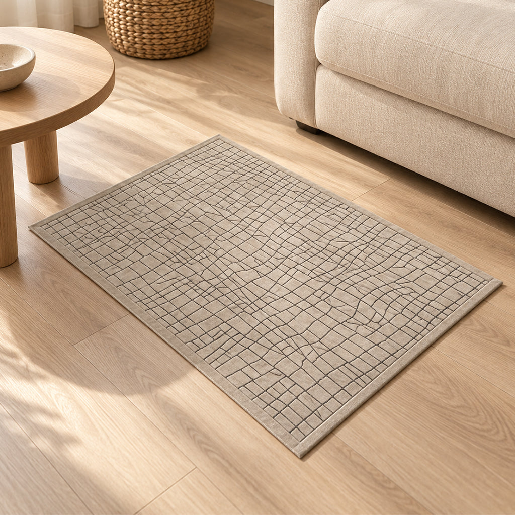 Pre-order 55 Days Delivery 90X60 Cm Sienna Cobblestone Hand Tufted Acrylic Carpet NR-006-9060