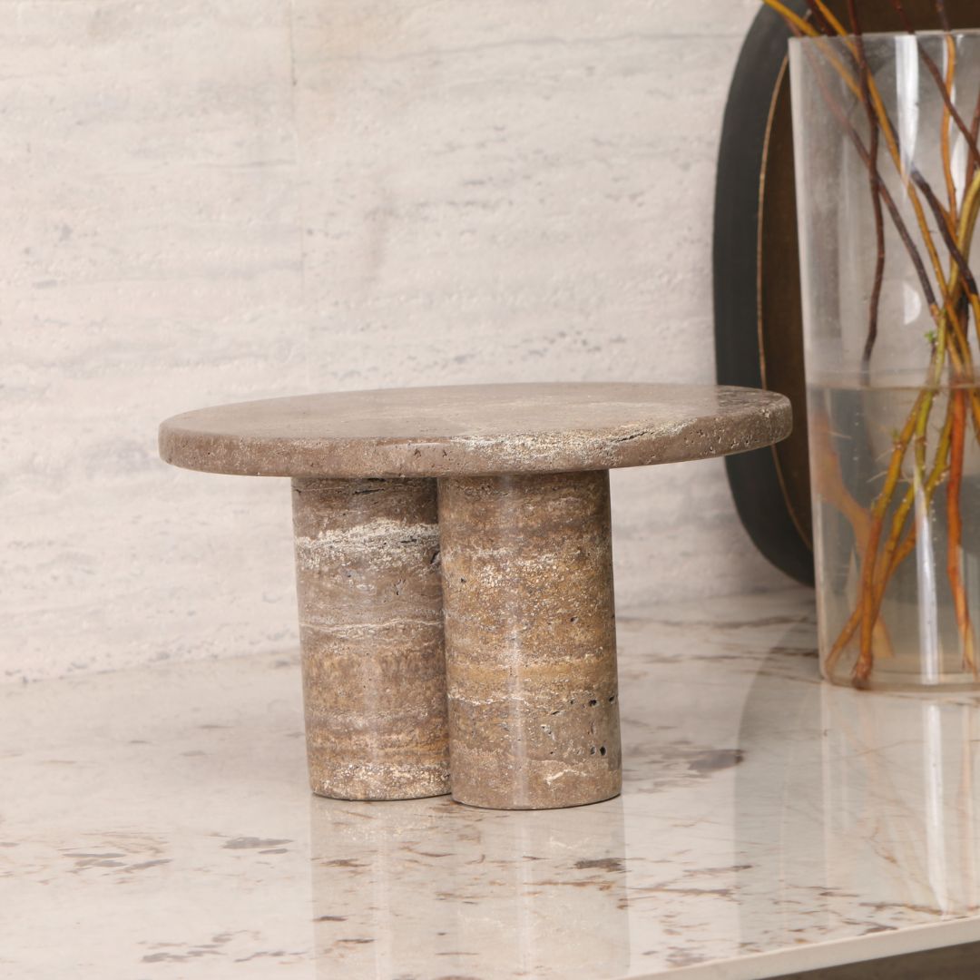 Pre-order 15 Days Delivery LIGHT BROWN Standing Marble Tray-L KC5040BL -  Trays - ebarza Furniture UAE | Shop Modern Furniture in Abu Dhabi & Dubai - مفروشات ايبازرا في الامارات | تسوق اثاث عصري وديكورات مميزة في دبي وابوظبي